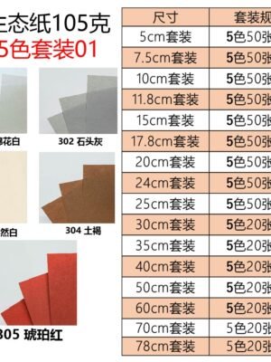 生态纸BIOTOPE105克5色套装01折纸手工纸特种纸两面同色