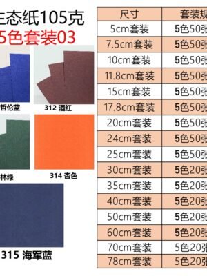 生态纸BIOTOPE105克5色套装03折纸手工纸特种纸两面同色