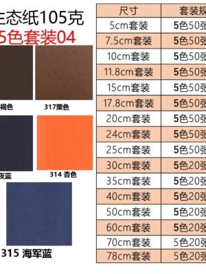 生态纸BIOTOPE105克5色套装04折纸手工纸特种纸两面同色