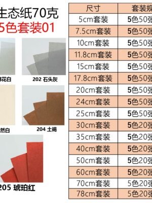 生态纸BIOTOPE70克5色套装01折纸手工纸特种纸两面同色
