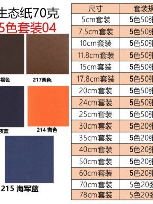 生态纸BIOTOPE70克5色套装04折纸手工纸特种纸两面同色