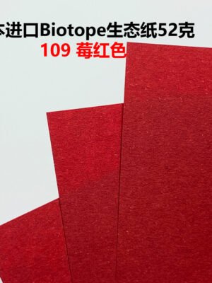 生态纸BIOTOPE52克109莓红单色折纸手工纸特种纸两面同色