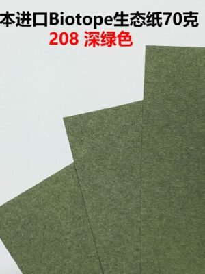 生态纸BIOTOPE70克208深绿色单色折纸手工纸特种纸两面同色